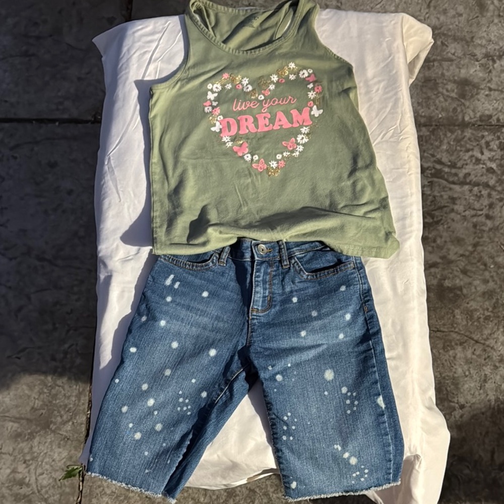 Youth 10/12 outfit - denim and tank outfit